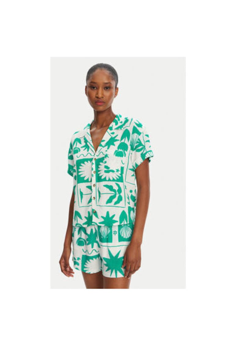 Дамска риза TAYLOR SHELLPAT - Вискоза/Лен - Зелен - Зелен Banana Moon