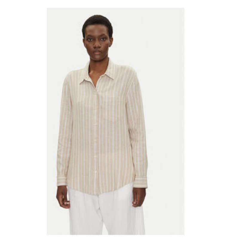 Дамска риза  Лен/Вискоза - Бежов - Бежов GAP