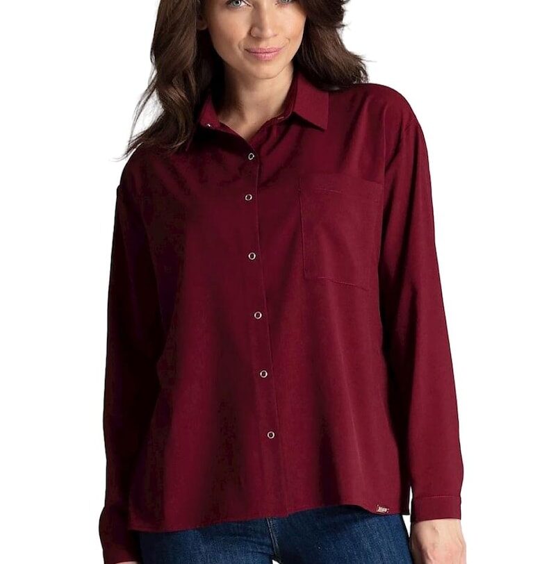 Дамска риза - Ленитиф - червена - дълъг ръкав - еластична материя - Lenitif