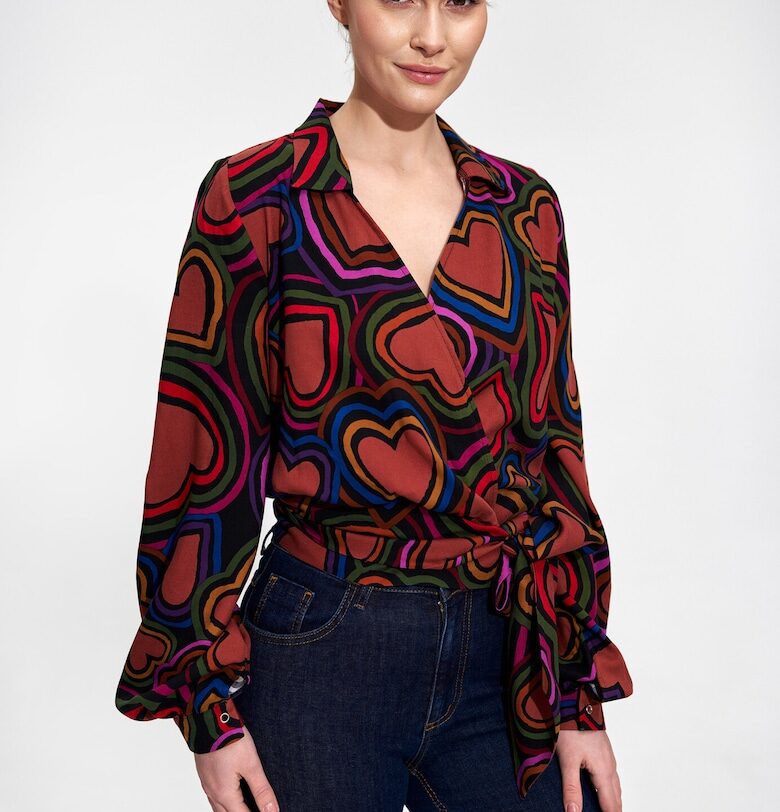 Дамска риза -  Полиестер/Еластан/Вискоза - Многоцветна Figl