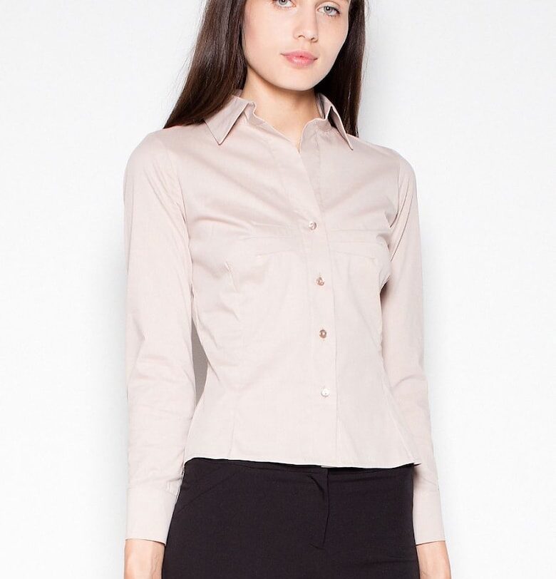 Дамска риза -  бежово - памук/найлон - Venaton