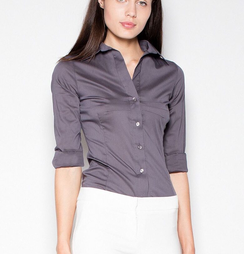 Дамска риза -  дълга - сива - 80% памук Venaton