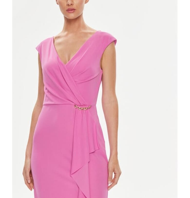 Дамска рокля -  00212 - Розова - Полиестер Rinascimento