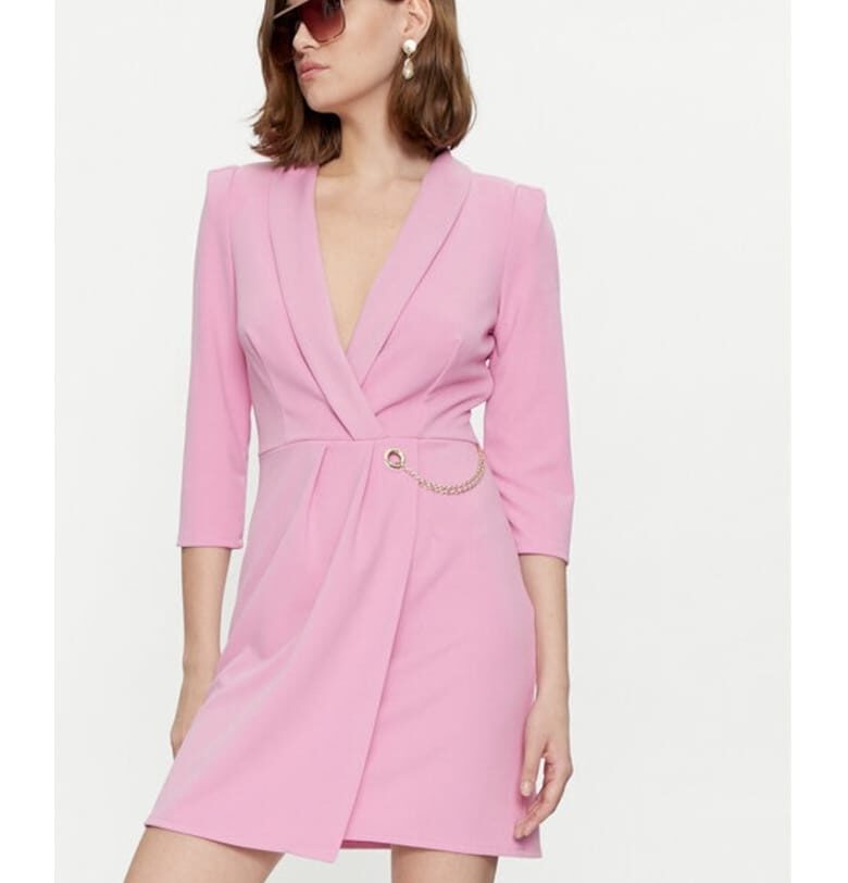 Дамска рокля -  29247 - Розова - Полиестер Rinascimento