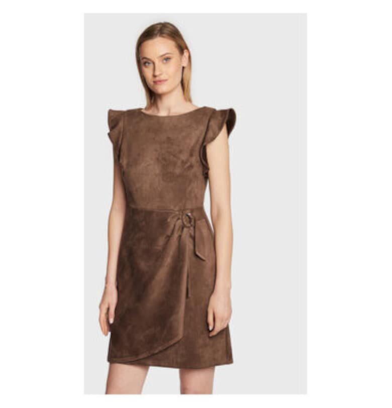 Дамска рокля -  301219279 - Полиестер - Кафяв DKNY