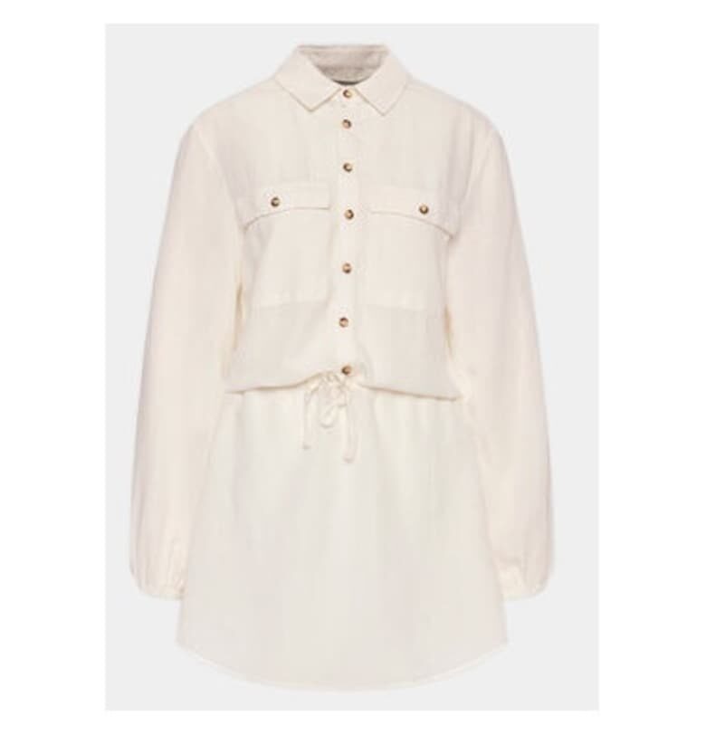 Дамска рокля -  301976882 - Вискоза/Лен - Бяла Banana Moon