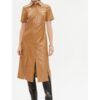 Дамска рокля -  303206604 - Екокожа/Полиестер - Кафяв DKNY