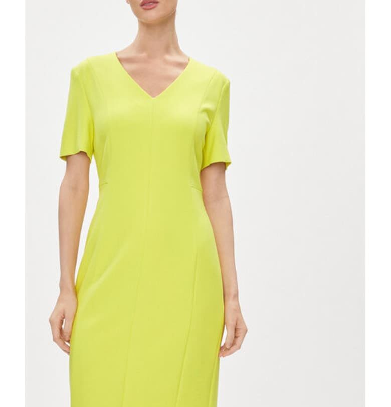 Дамска рокля -  303660390 - Вискоза/Полиестер - Жълт BOSS