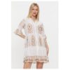 Дамска рокля -  303756710 - Памук - Бяла ICONIQUE