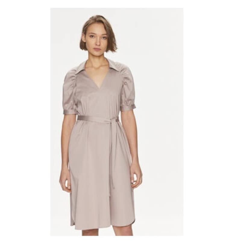 Дамска рокля -  303808709 - Памук - Бежов BOSS