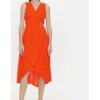 Дамска рокля -  303917814 - Полиестер - Оранжев Morgan
