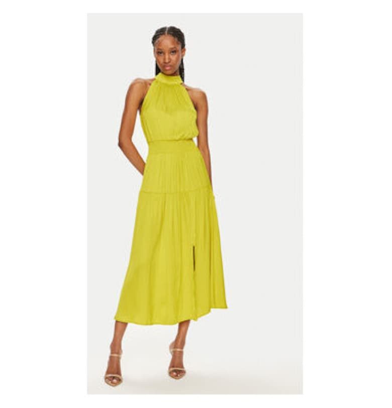 Дамска рокля -  303918903 - Рециклиран полиестер/Полиестер - 44 EU - Жълт Morgan