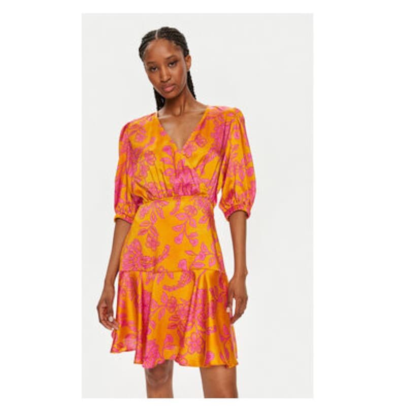 Дамска рокля -  303920166 - Полиестер - Оранжев Morgan