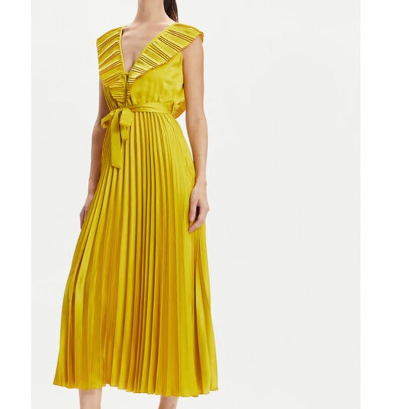 Дамска рокля -  304080234 - Полиестер - Жълт DIXIE