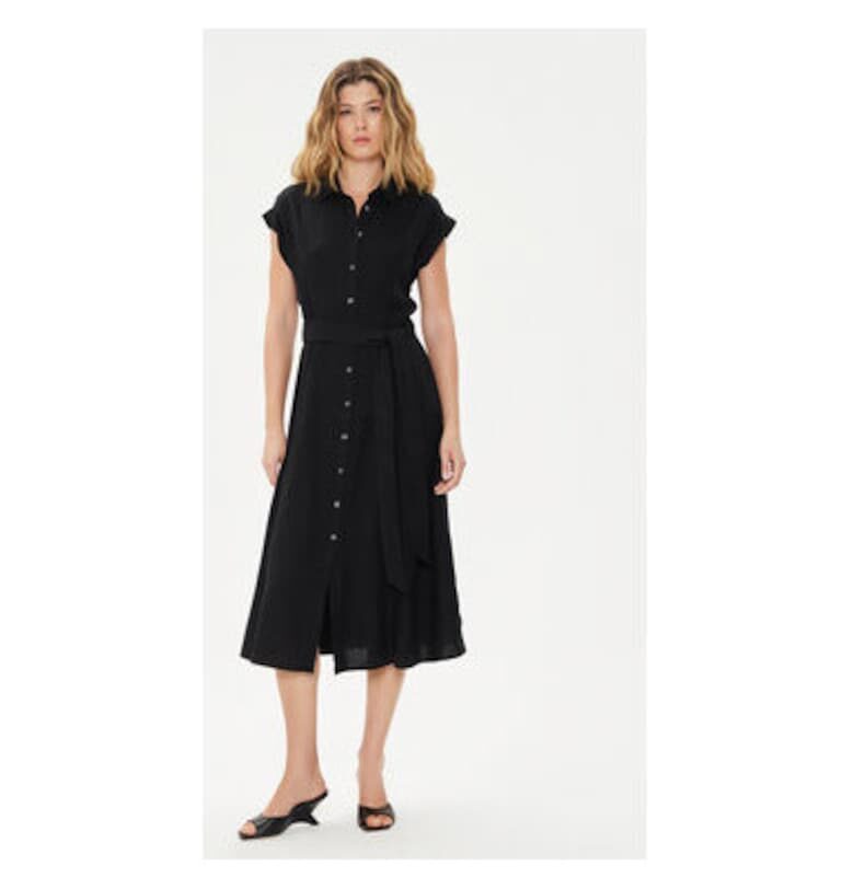 Дамска рокля -  304357695 - Лен/Вискоза - Черна GAP