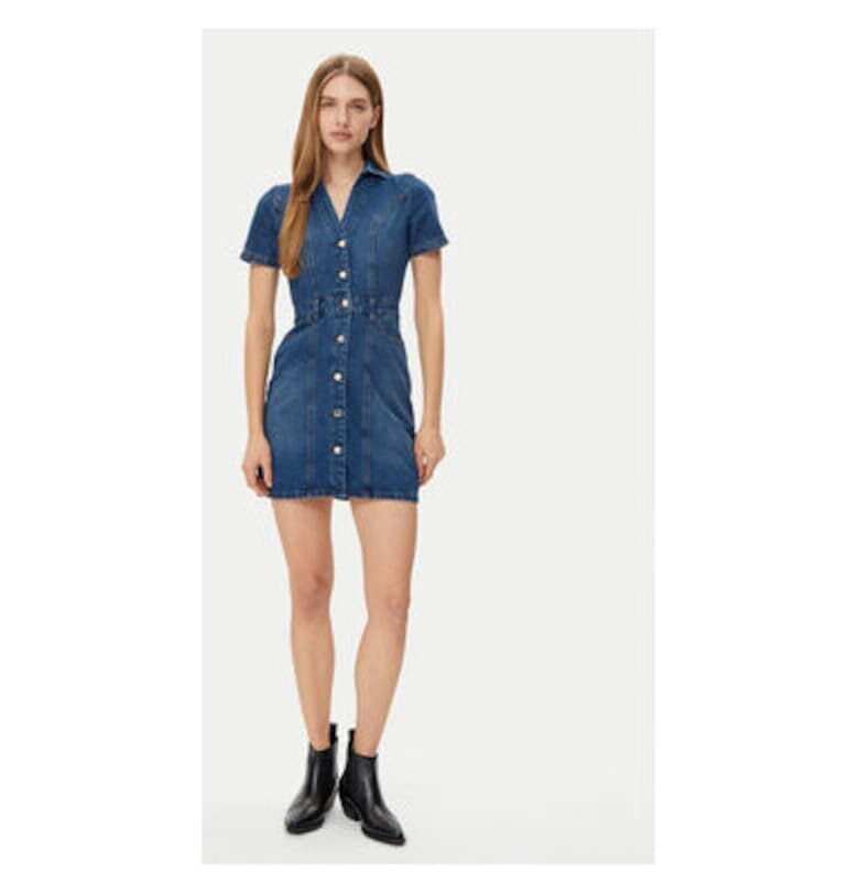 Дамска рокля -  305254870 - Памук/Полиестер - Син Morgan