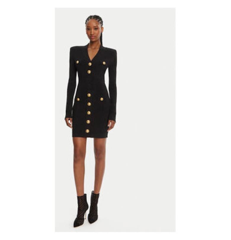 Дамска рокля  305313836 - Вискоза - Полиестер - Черен Balmain