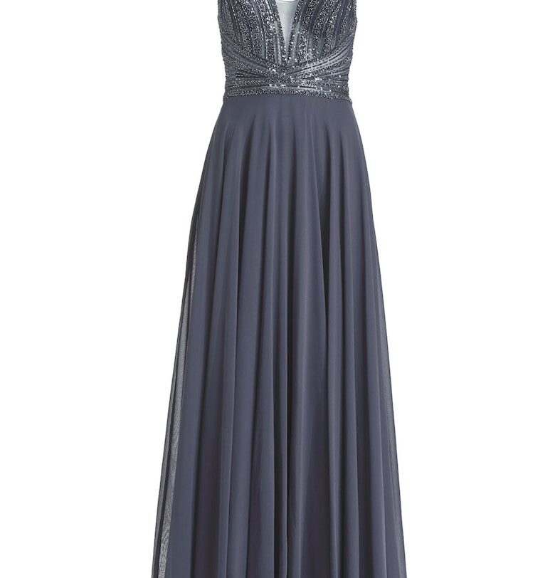 Дамска рокля  5AG015HK - найлон - сив Hey kyla