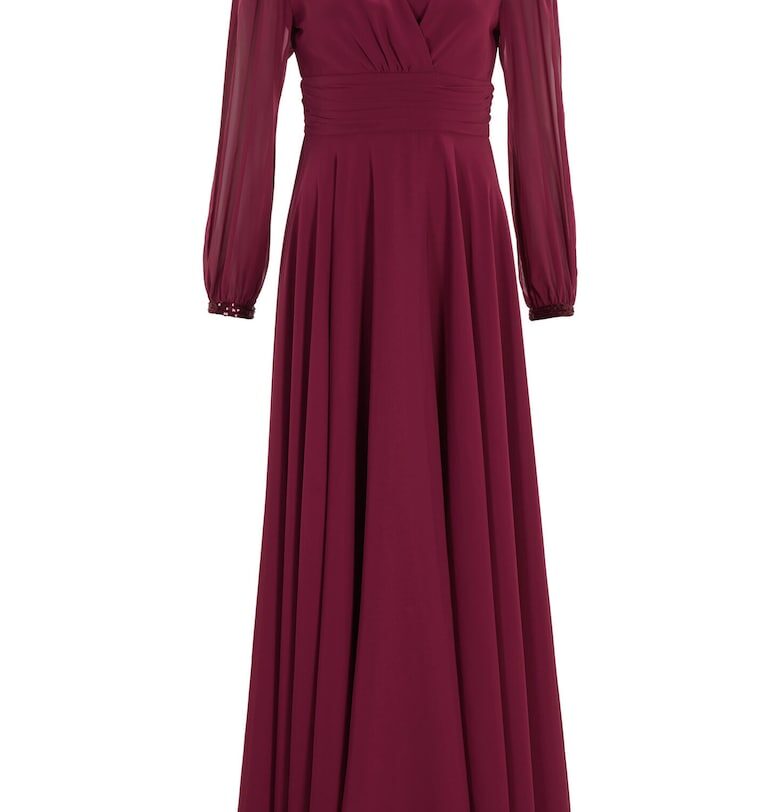 Дамска рокля  5AI17100 - Полиестер - Бордо Swing