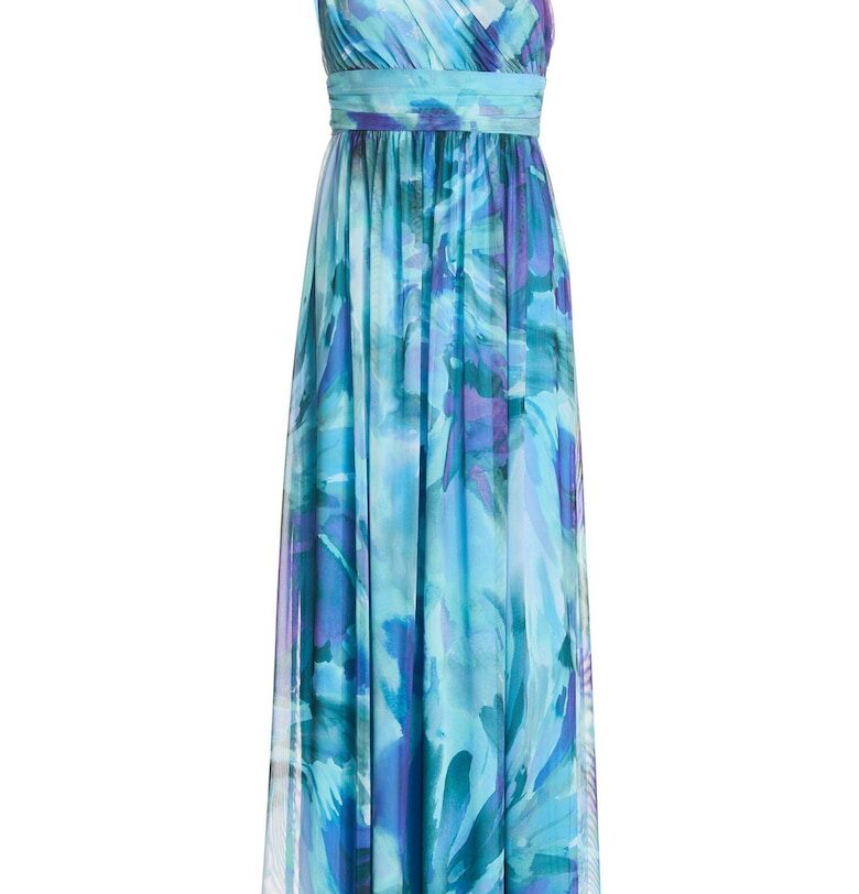 Дамска рокля  5AI18900 - Полиестер/Еластан - Синя Swing