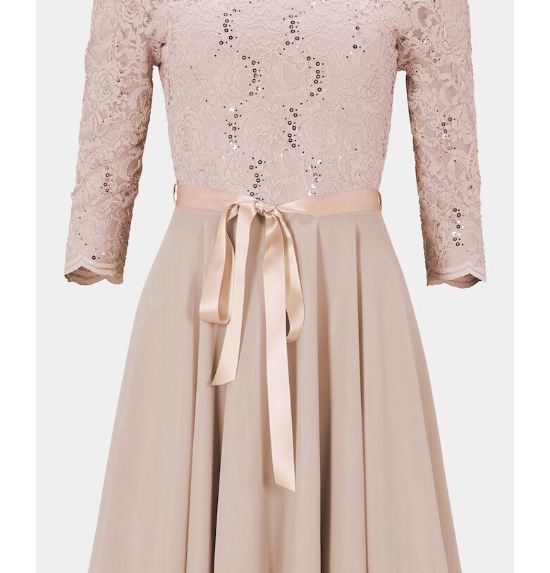 Дамска рокля  77761210 - Полиестер - Розов Swing