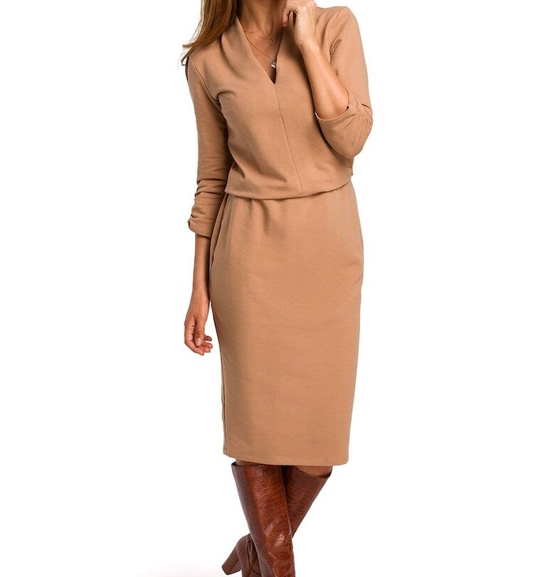 Дамска рокля Ianira - Бежово Adona