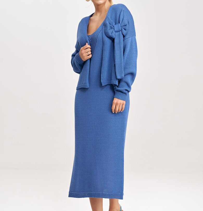 Дамска рокля  M997 - Акрил - Памук - Син - Един размер Figl