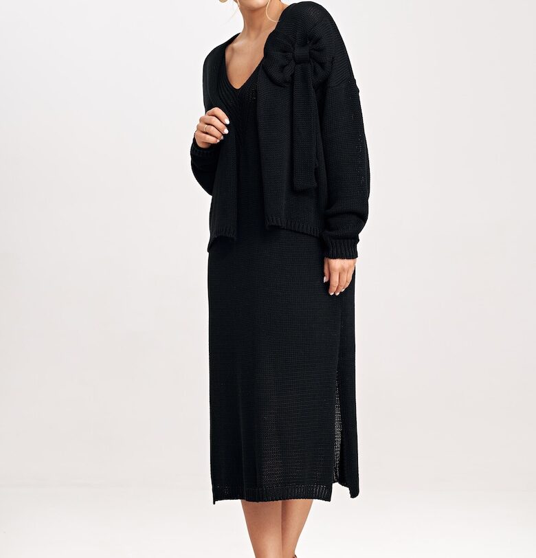 Дамска рокля  M997 - акрил - памук - черна - един размер Figl