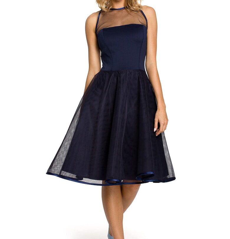 Дамска рокля Naesti - тъмносиня Adona