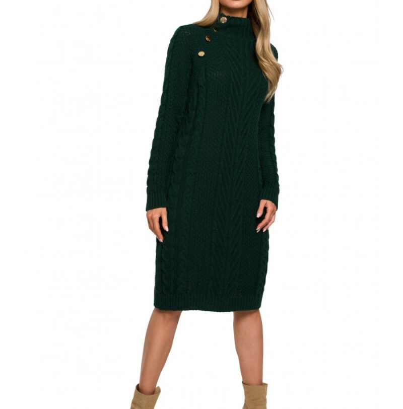 Дамска рокля -  Акрил/Полиамид - Тъмнозелена MOE
