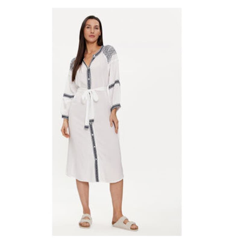 Дамска рокля - Мелиса Одабаш - 303700799 - Вискоза - Бяла Melissa odabash