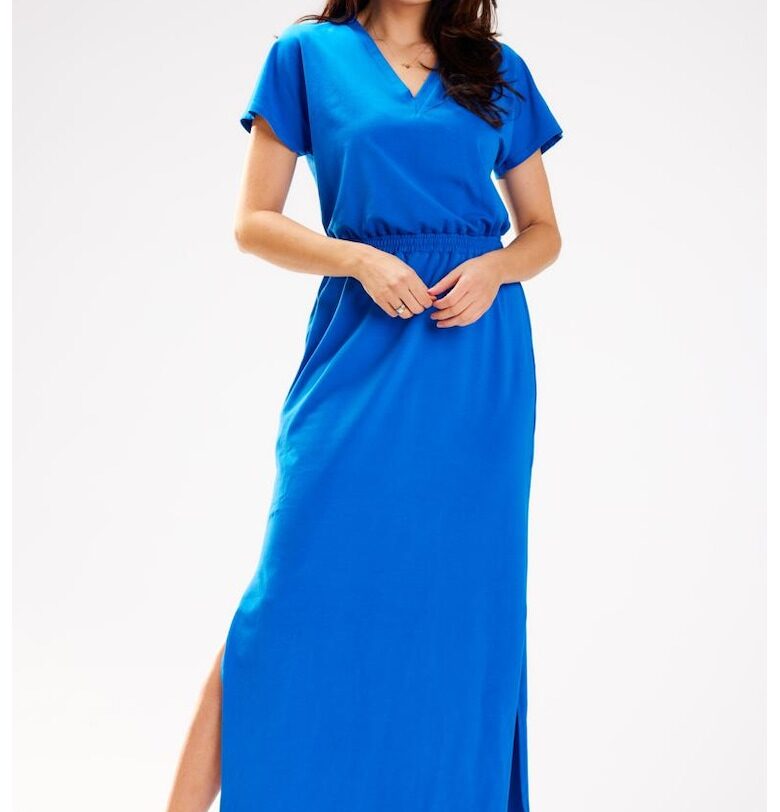 Дамска рокля  Памук - M290 - Синя - InfiniteYou