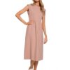 Дамска рокля -  Памук/Еластан - Бежова - MOE