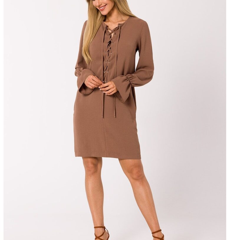 Дамска рокля - Полиестер - М - Черен MOE