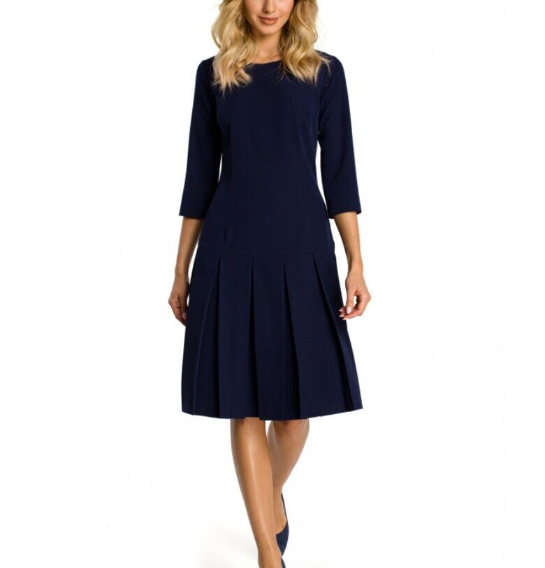 Дамска рокля -  Полиестер/Вискоза - Тъмносин MOE