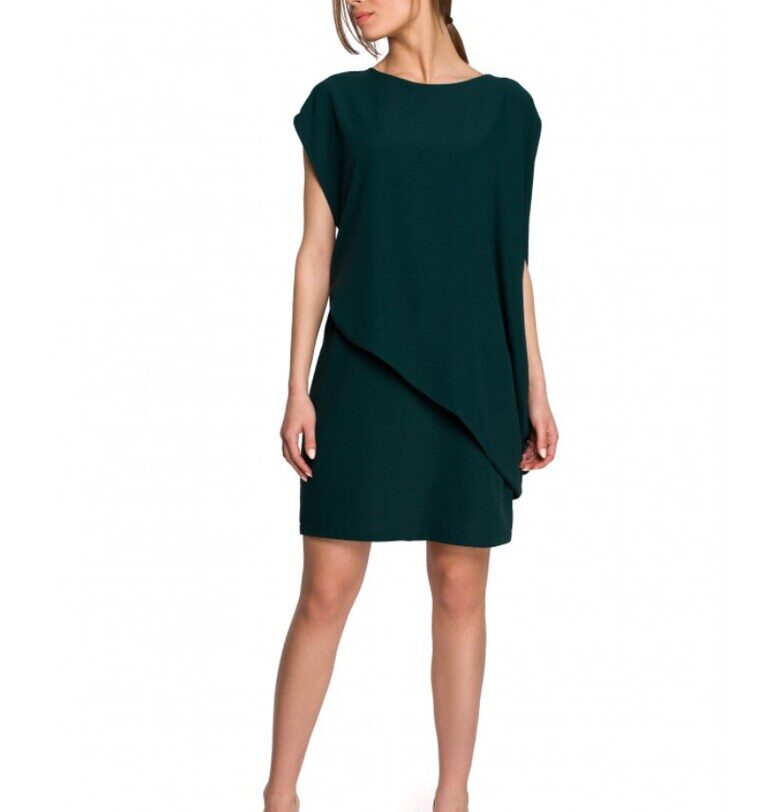 Дамска рокля  Полиестер/Еластан - Тъмнозелена Style