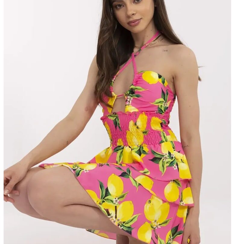 Дамска рокля  един размер - розова - полиестер Italy Moda