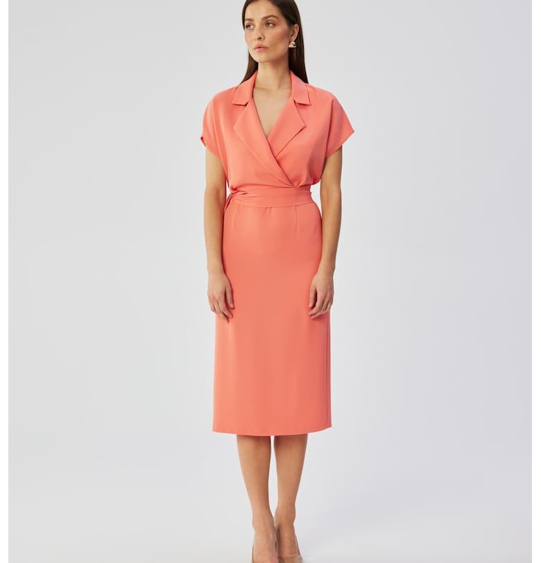 Миди рокля с яка - Stylove