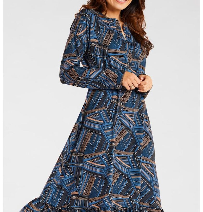 Дамска рокля -  синьо 2 awama