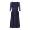 Дамска рокля - тип „люлка“ - 302950539 - Полиестер - Синя Swing
