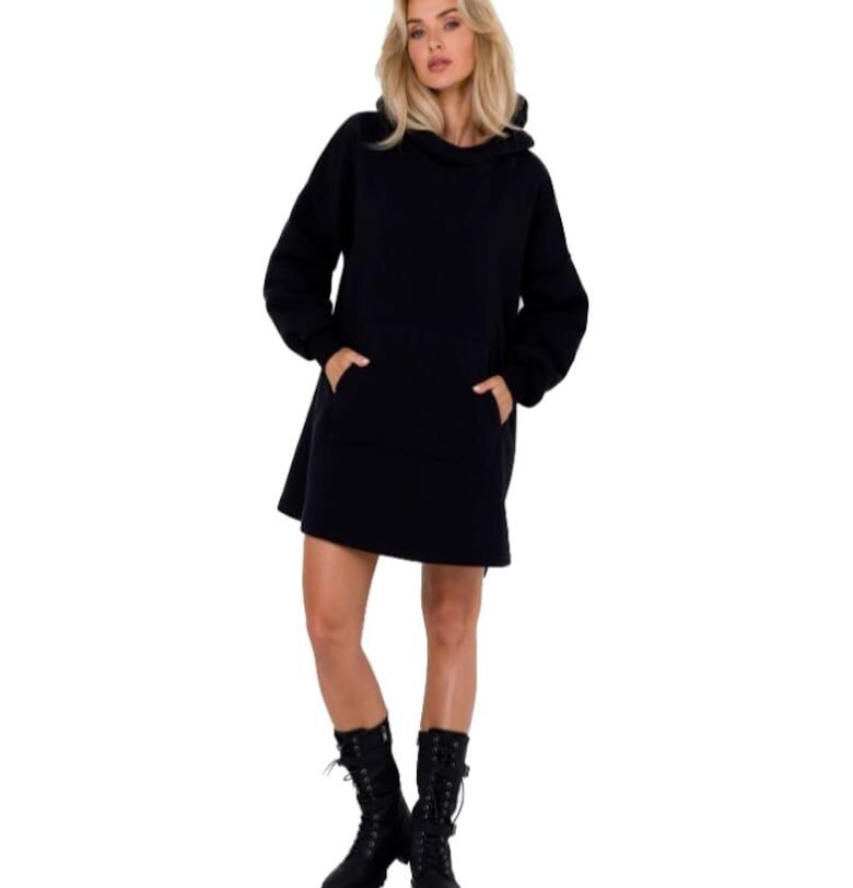 Дамска суичър рокля - Made of Emotion - Yenga - черна - S/M MOE