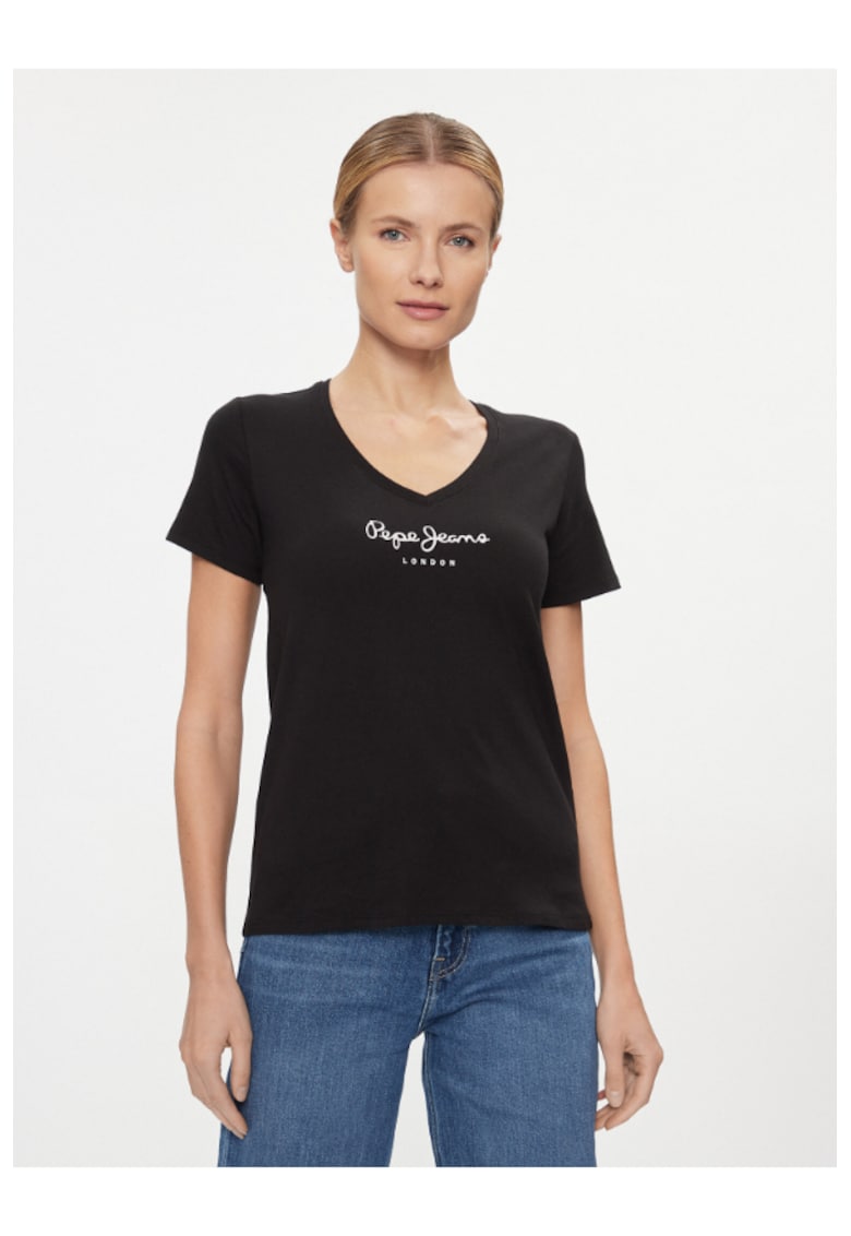 Дамска тениска - 303438562 - Памук - Черен Pepe Jeans