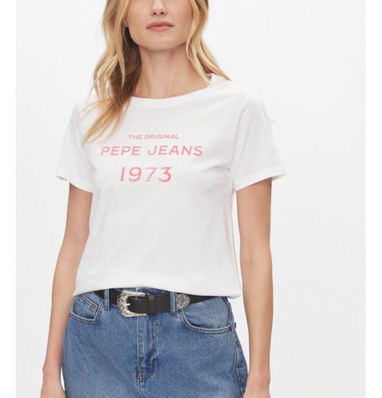 Дамска тениска -  303438623 - Памук - Бяла - Бял Pepe Jeans