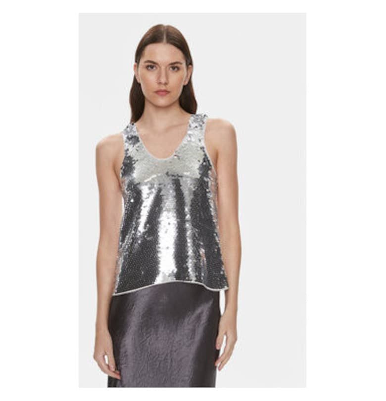 Дамска тениска -  303646752 - Полиестер - Сребрист - Сребрист Samsoe Samsoe