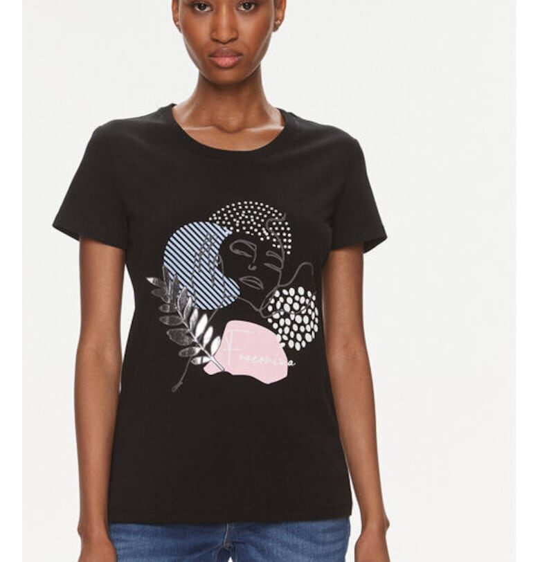 Дамска тениска -  303688677 - Памук - Черен - Черен Fracomina