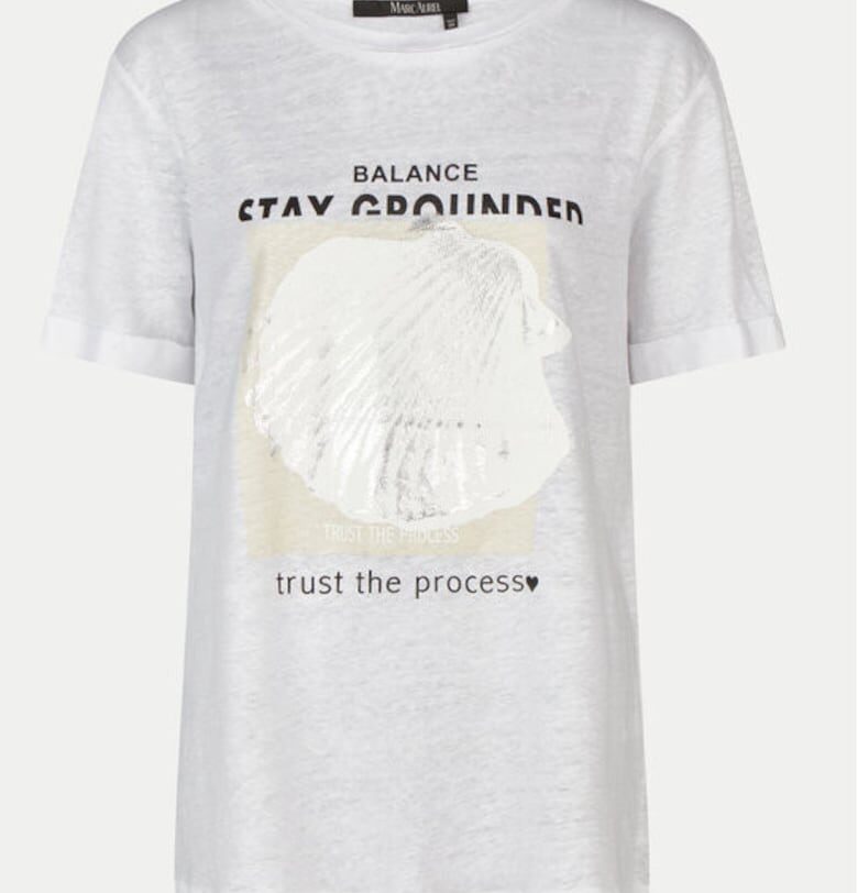 Дамска тениска  303698775 - Лен - Бял - Бял Marc Aurel