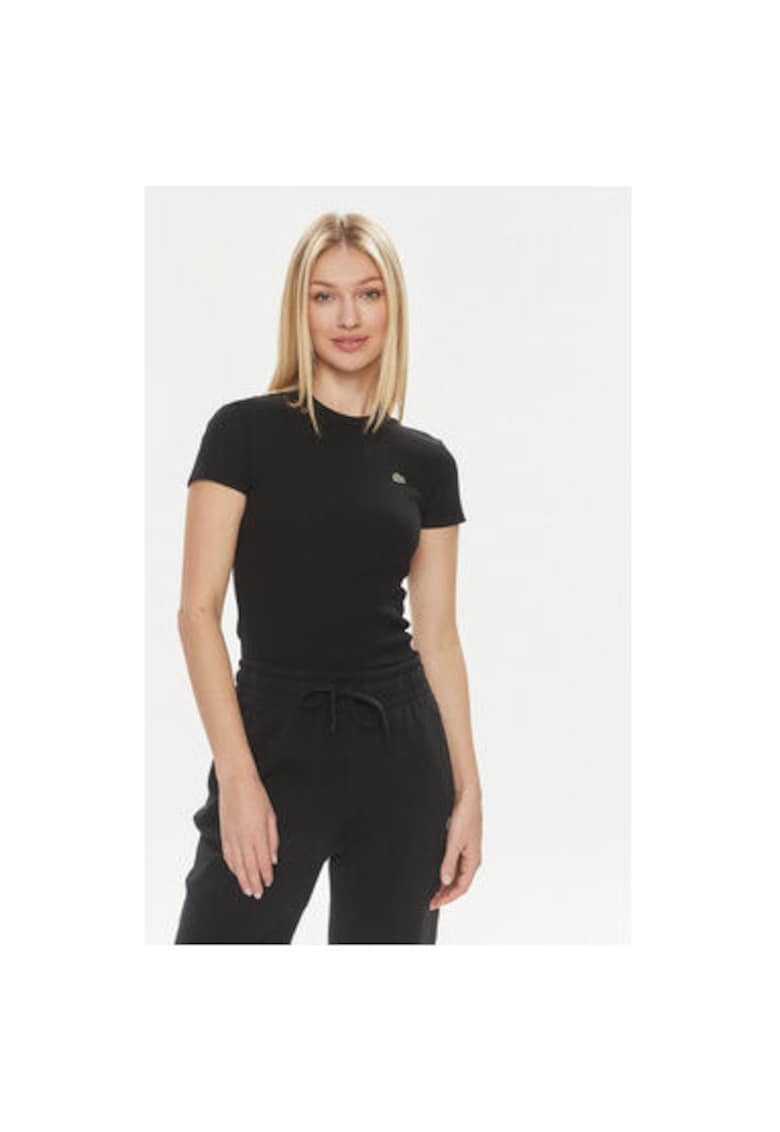 Дамска тениска - 303713997 - Органичен памук - Черна - Черен Lacoste