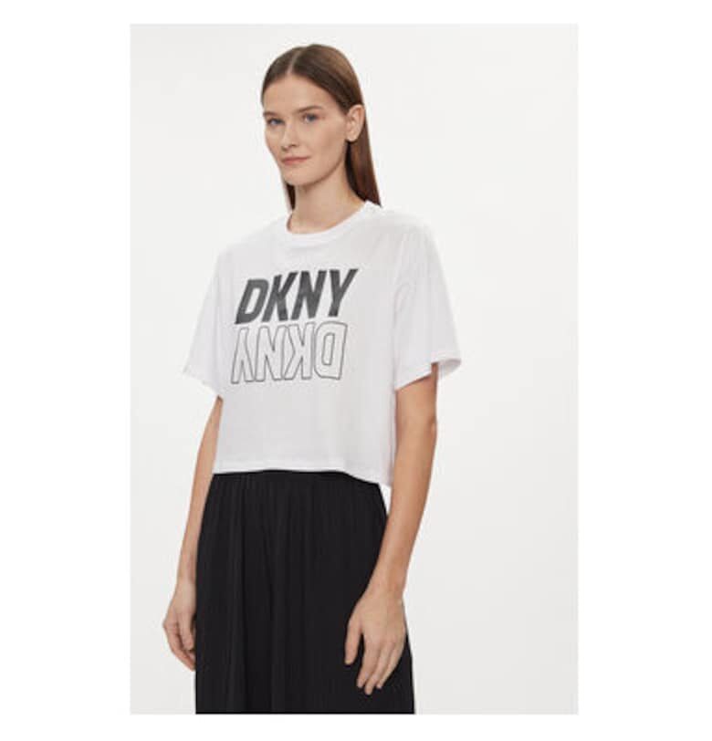 Дамска тениска -  303750640 - Памук - Бяла - Бял dkny sport