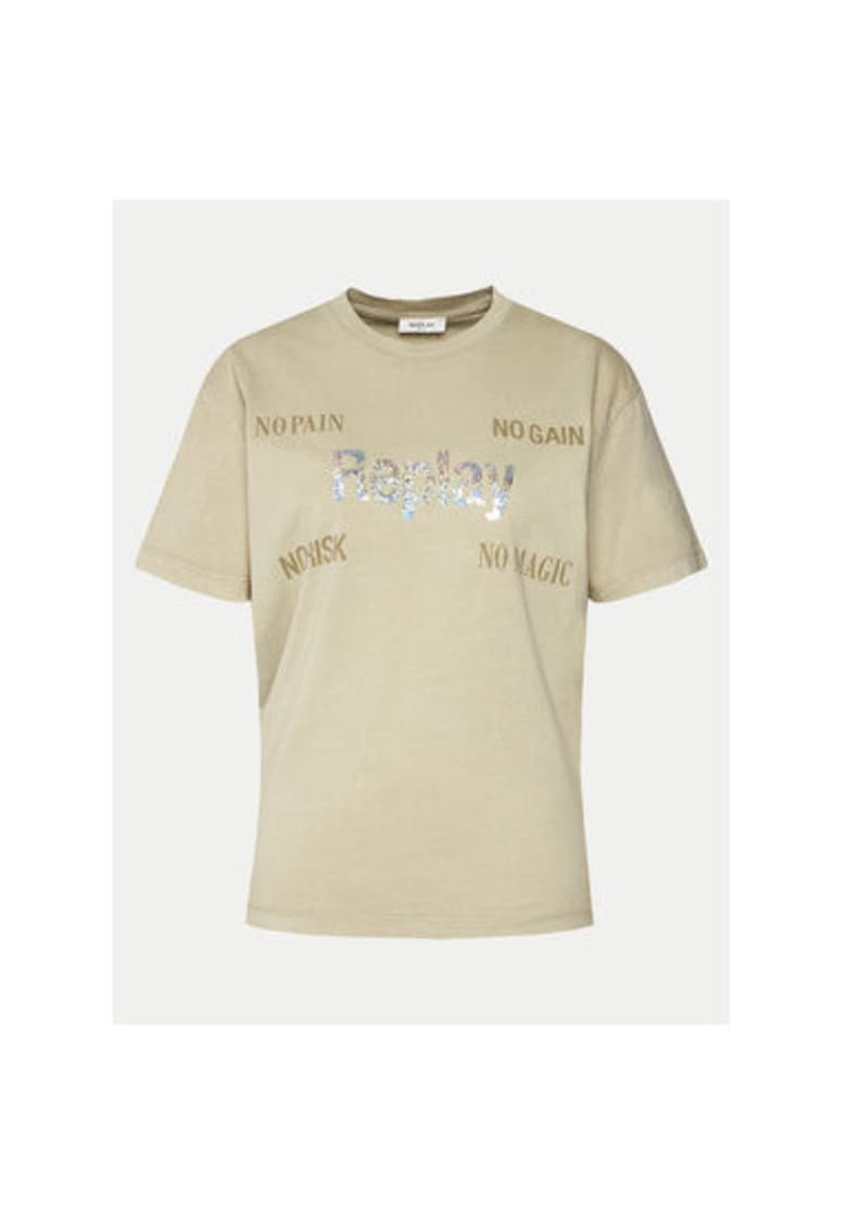 Дамска тениска - 303878122 - Памук - Бежов - Бежов Replay