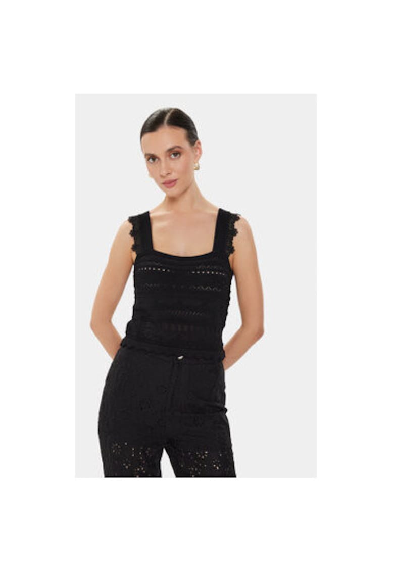 Дамска черна тениска Черен Morgan